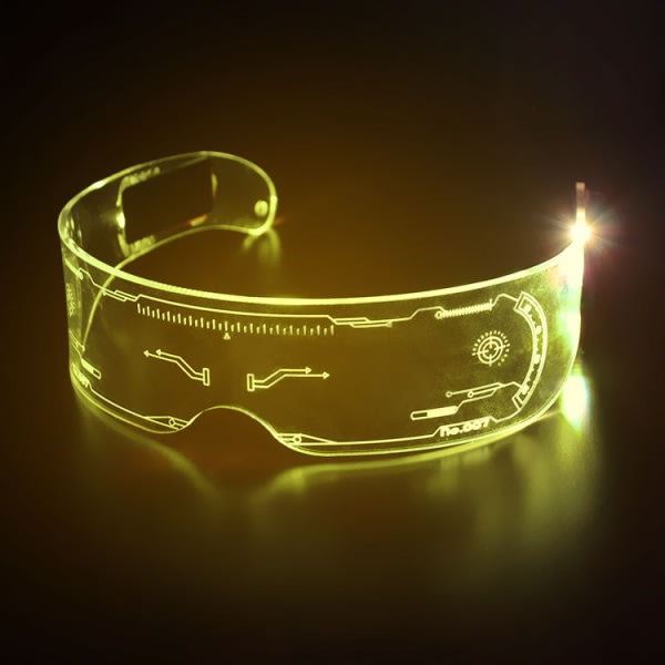 LED-visirglasögon 7 färger Futuristiska glasögon 4 lägen Light Up Gl
