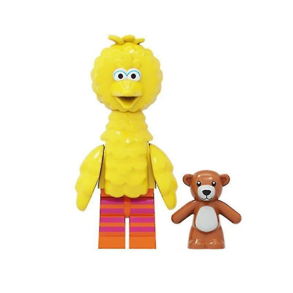 6 st Tredje parts Sesame Street Big Bird Bert Elmo minifigurer monterade byggstenar