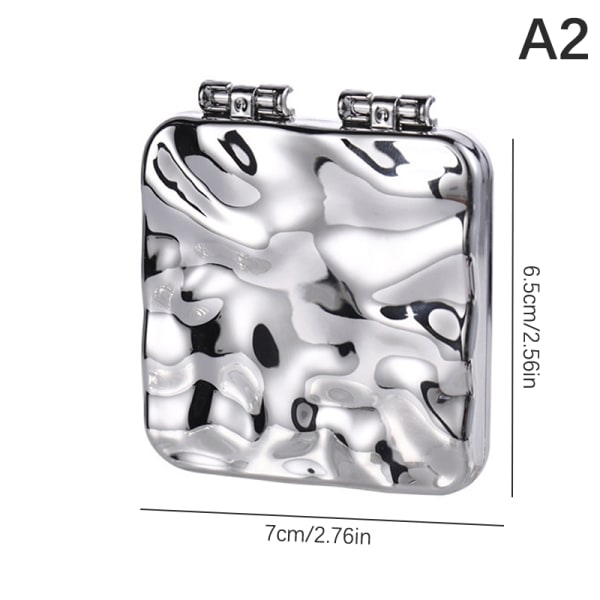 Flytande form fyrkantig spegel Mini handholder dator kosmetisk merke Sølv A2 Silver A2