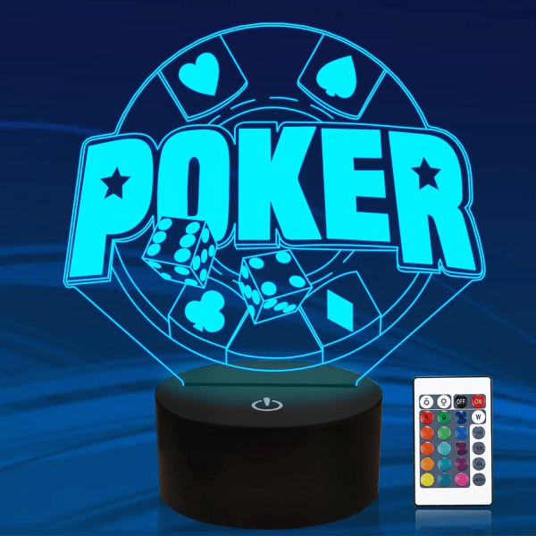 Poker Dice 3D -valo, Attivolife LED-hologrammi Yöpöytälamppu