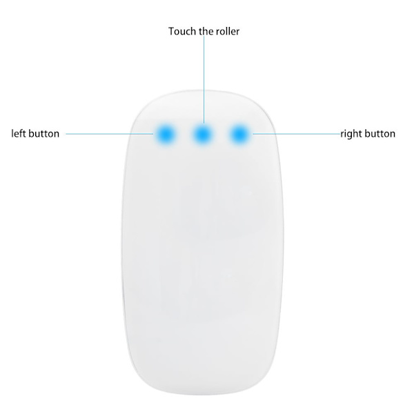 Magic Mouse: Trådløs, Bluetooth, Genopladelig. Multi-Touch Overflade Slank Magic Mouse Glat Genopladelig Trådløs - Hvid