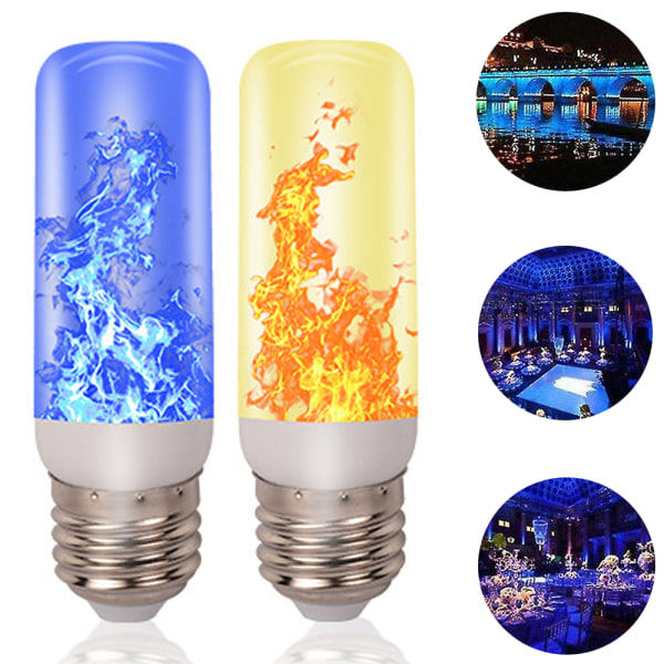 LED-glödlampor med flammig ljuseffekt, juldekoration, upp och ner, gult ljus