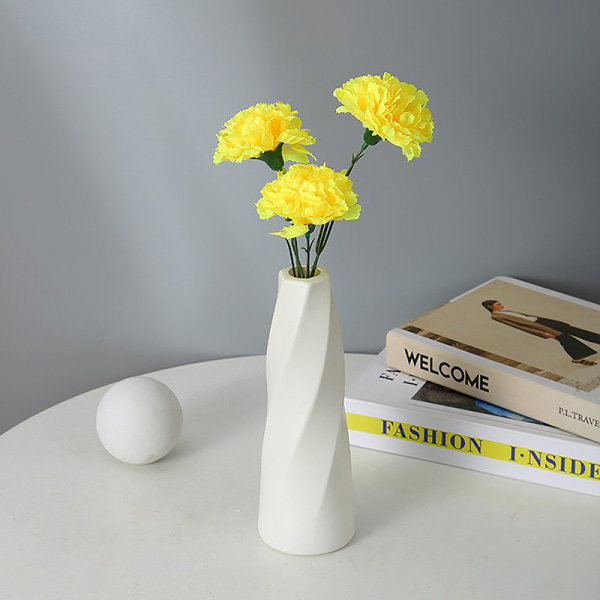 Plast Vas Imitation Keramik Blomkruka Bordsskiva Arrangemang Mörkblå
