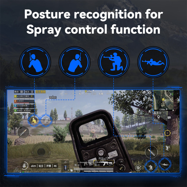 Bluetooth-kompatibel tastatur- og musekonverteringsadapter for mobilspill PUBG mobile, Game for Peace, etc null - Mix SE