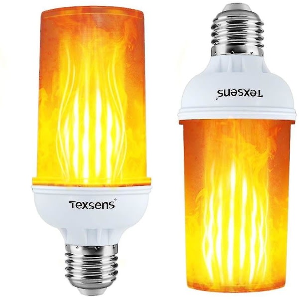 Led Flame Effect Glødepærer - 4 tilstande Led Flimrende Fire Flame med op og ned effekt, Simuleret