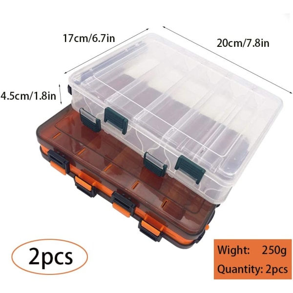 2-pack orange dubbelsidig beteslåda, 10 fack