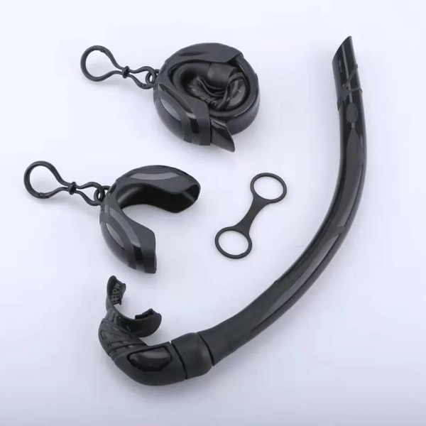 Foldbar snorkel i silikon med kompakt oppbevaringsboks Kvinner Menn Roll Up Snorkel Wet Snorkel for Snorkling