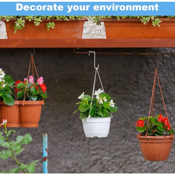 Hegn kroge, til hængende planter, fuglefoder, lanterner, hegn, have dekoration (sort)