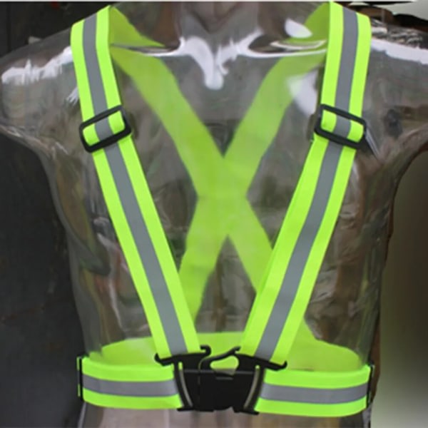 Highlight Reflexband Nattlöpning Ridkläder Väst Justerbar säkerhetsväst Elastiskt band för vuxna och barn oelasticitet grön