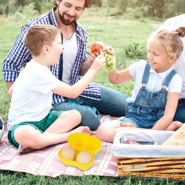Camping, Egg Holder - Portable Egg Container, Egg Holder, 2 Compartments, Outdoor Holder