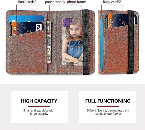 Mobile Phone Wallet Stick On Phone Case Brown