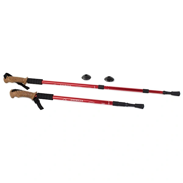 Walking Pole / Hiking Pole - Adjustable Height Red Röd