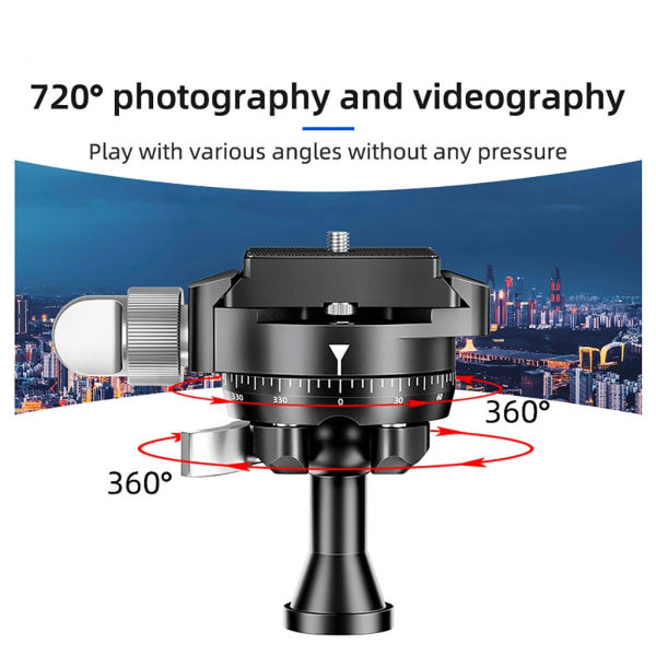 Mini Inverted Ball Camera Mount KA18 Panoramic Inverted Camera Ball Head Pan Tilt