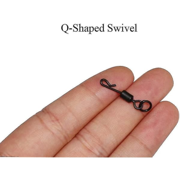 25 st/pack Q-formad Swivel Quick Change Release Svivlar Karpfisketerminal svart