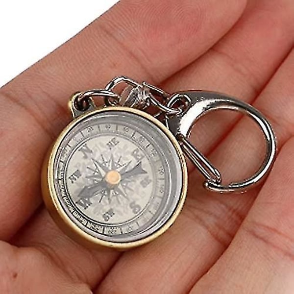 Bärbara kompasser Vintage Pocket Compass Nyckelring Lätt minikompass nyckelring
