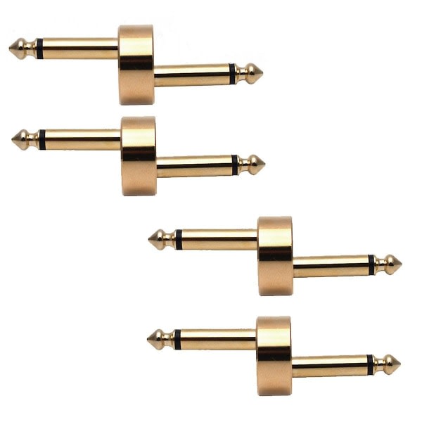 4 stk Gitarreffekt Pedal Jack Connector Plug Metall Loddeforbindelse Koblinger Vevbygel Patch