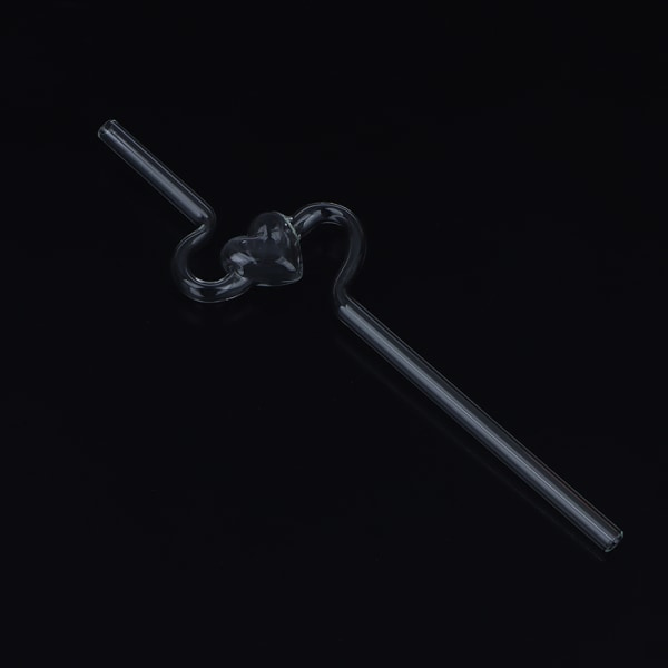 Återanvändbart Love Straw Heart Glas Halm Glas Dricksugn Bub Transparent