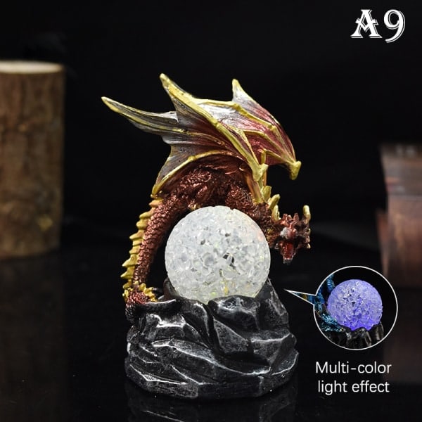 Fargeskiftende Lava Resin Base Dragon Statyer Luminescent Holy Dr A6 onesize A6 onesize