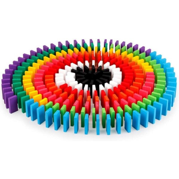 100 stycken Barn Trä Domino Block Set Tidig Pedagogisk Bygg
