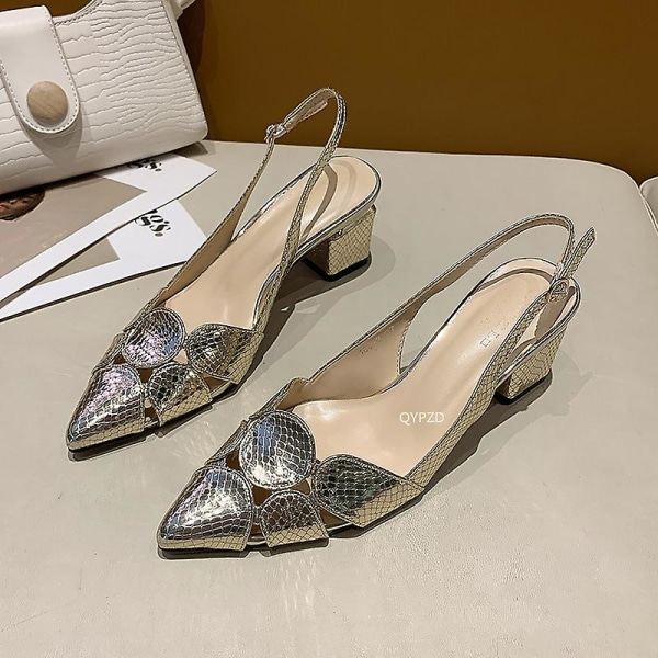 Mode Kvinnor Läder 3 cm Högklackade Lady Pointe Toe Kvinnors Högklackade Skor