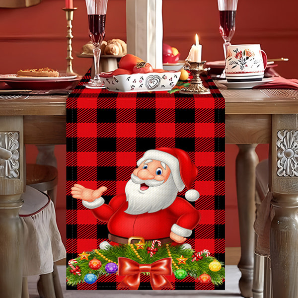 Jul Snefnug Linned Bordløber Dresser Skærfe Bord stil 1 One Size style 1 One Size