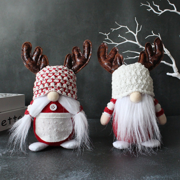 Jultomtar Plyschdocka Ansiktslös docka Festrekvisita med docka med huva Hem Jultomtar Dekor för hemmet Flätor