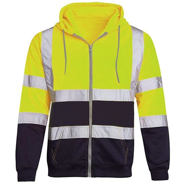 Miesten työtakki Vis Hi Viz huppu, vetoketjullinen, vihreä 4XL