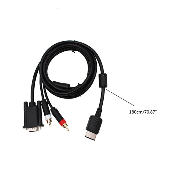 Tarkka VGA-kaapeli 3,5 mm - 2-uros RCA-adapterikaapeli Sega Dreamcast -pelikonsolille