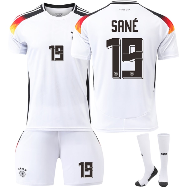 Tyskland Hemma EM 2024 Jersey Fotbollströja Barn Herr Kit No.19 Sané With socks 18