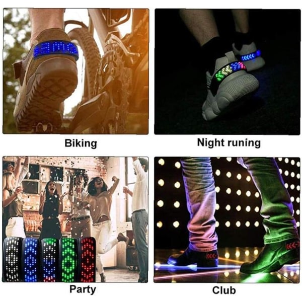 LED-skoklipsljus, säkerhetsljus, varningsskolypsljus för dans, nattlöpning, jogging, promenader, cykling (blå, 2 st)