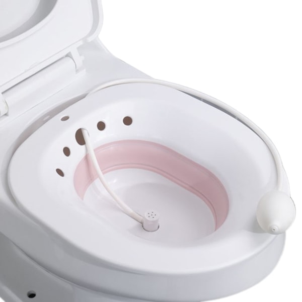 Foldbar Toalett Sitzbad Bidet Dusj Spesial Vask Hip Rengjøring Bløtlegging Kar for Gravide Rosa - A