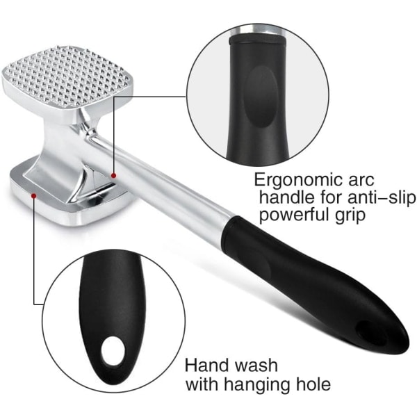 28 cm Kødmørner Dobbeltsidet Kødhammer Heavy Duty Alu, ZQKLA