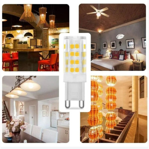 LED-pære, 40W ekvivalent, varm hvit 3000k, 220-240V, 360° strålevinkel, pakke med 10 220V5W