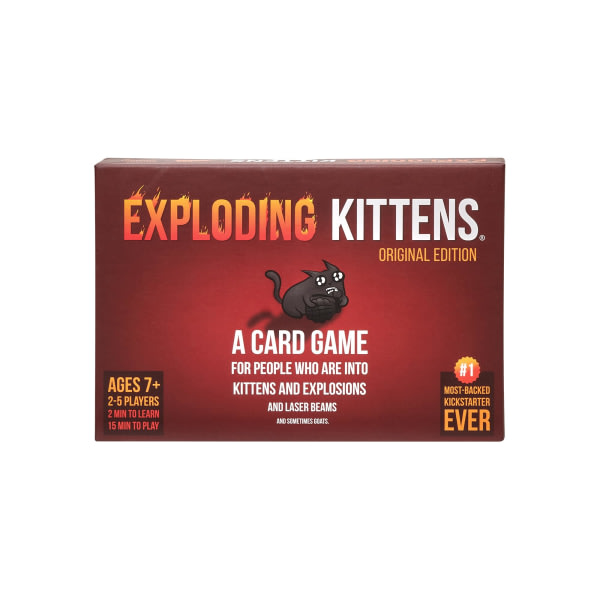 Exploding Kittens - Kortspel | Familjevänligt partyspel | Rysk Roulette | Engelska | Ålder 7+ | 2 till 5 spelare 1 set 1 set