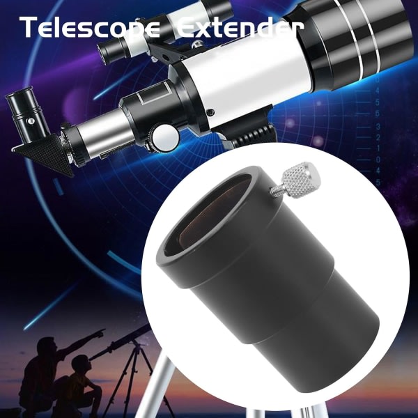 1,25 tums forlängningsrör for astronomiteskop monokulärt okular med kompresjonsring av mässing svart