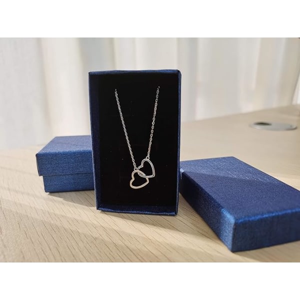 Interlock Heart Sterling Silver Pendant Halskjede, Dainty Infinity Eternity Love Choker Halskjede Søt Initial Heart Justerbar Kjede Smykker Gave