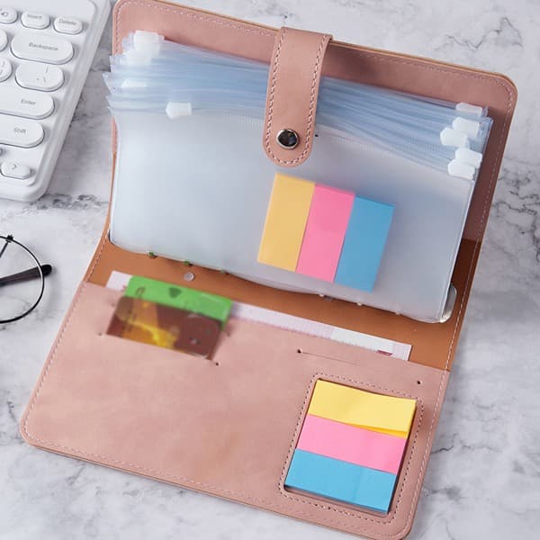 A6 Budget Binder Planner Penge til at spare til budgettering Klar kontantbudgetorganisator Lysegrå - 2