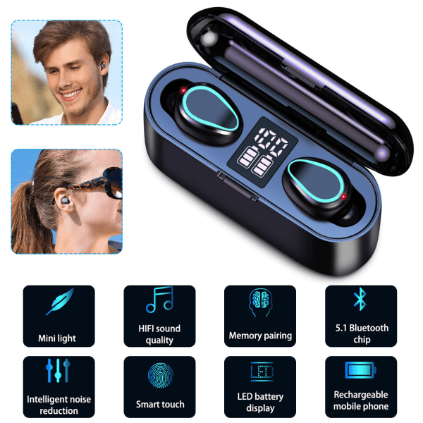 Streamer ørepropper In-ear ladeboks Mobiltelefon Trådløst Bluetooth-hodesett