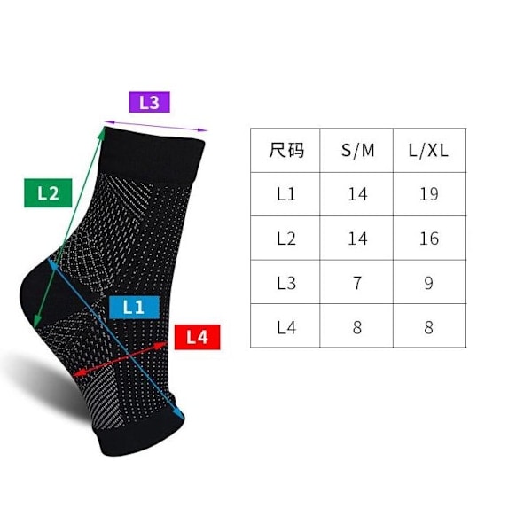 par Neuropati sokker, lindrende sokker for nevropatiske smerter, kompresjonssokker for tendinitt, plantar fasciitt, nevropati - Hvit - L XL White - L XL