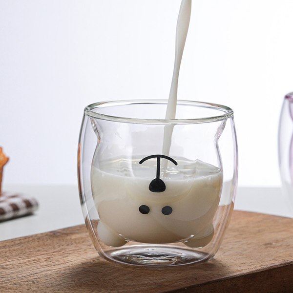 Kreativ e Bear Dubbelväggig Kaffekopp Dubbelglaskoppkartong