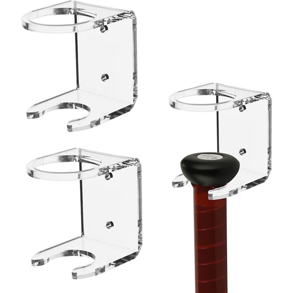 4-pack akryl basebollträ väggfäste, basebollträställ, väggmonterat basebollträställ, softball väggställshållare, för förvaring eller visning