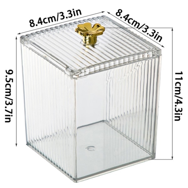 Organizer Badrumsburk Förvaringslåda för bomullspinne S Transparent one size Transparent one size