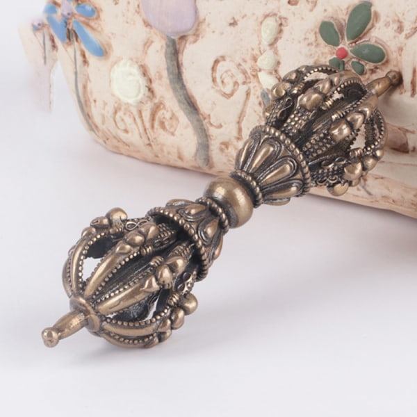 Vintage kobber Vajra morter Feng Shui ornament religiøs samling B