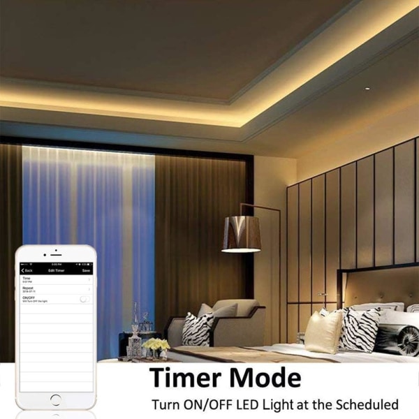 Trådløs dimmbar LED-stripe-kontroller Varmt hvitt/Kaldt hvitt Styrt av WiFi/App Fungerer med Alexa Dimmer-kontroller for Android/iOS System Sunmostar