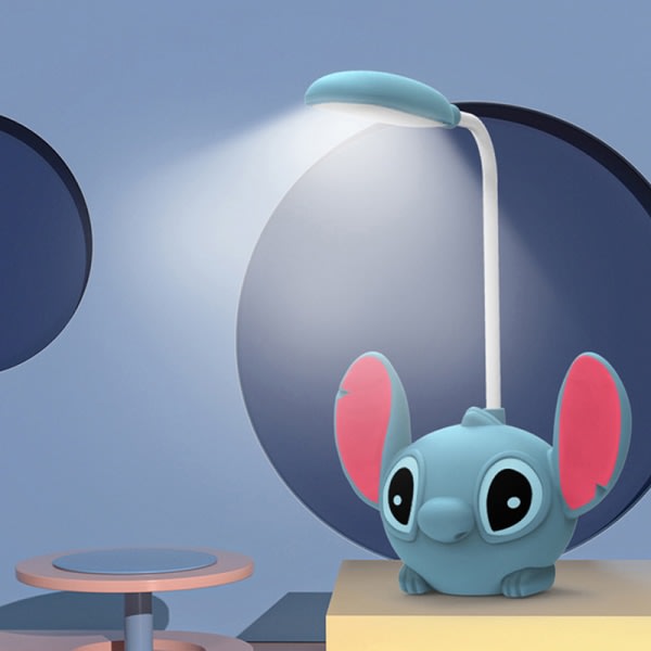 1 stk. Anime Stitch bordlampe øjenbeskyttelse LED natlamper USB blå one size Blue one size