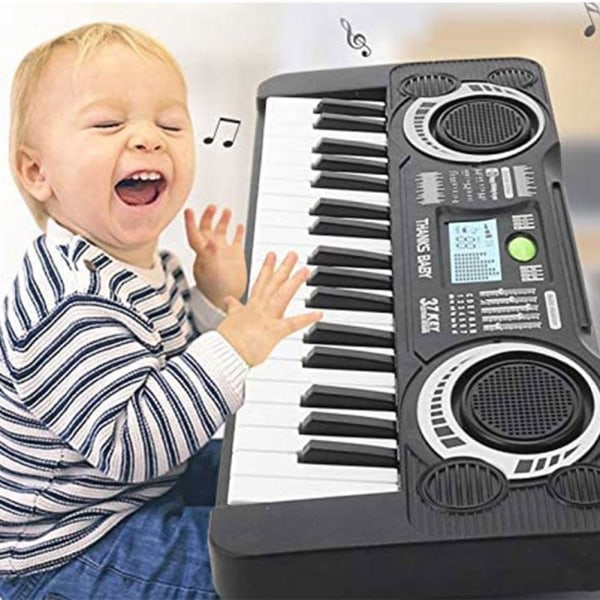 Multifunktionel 37/61 tangenter elektronisk orgelsimulering Pianomusik sort En størrelse