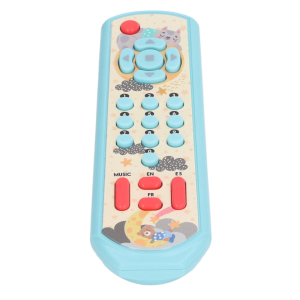TV-fjärrkontroll leksak bebis simulerad fjärrkontroll leksak med ljud och ljus för tidig utbildning lärande blå