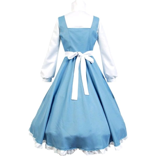 Naisten esiliina palvelijapuku cosplay-asu halloween cosplay-asut BLUE XL