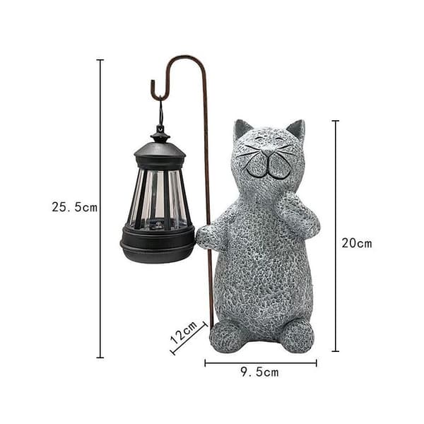 Solar Katte Statue med Lys - Vanntett Utendørs Hagedekorasjon Gave