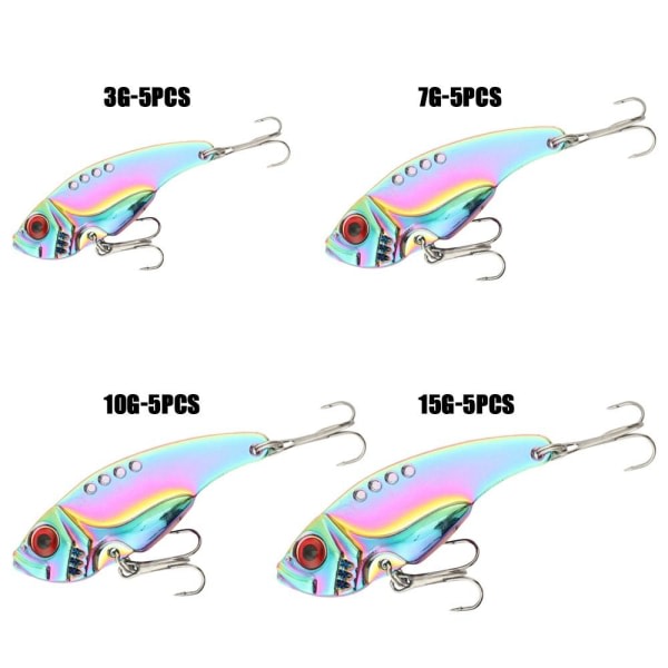 5 st Metall fiskebete VIB Lure 15G-5PCS 15G-5PCS 15g-5pcs